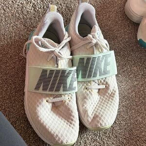 Nike White and Light Green Sneakers